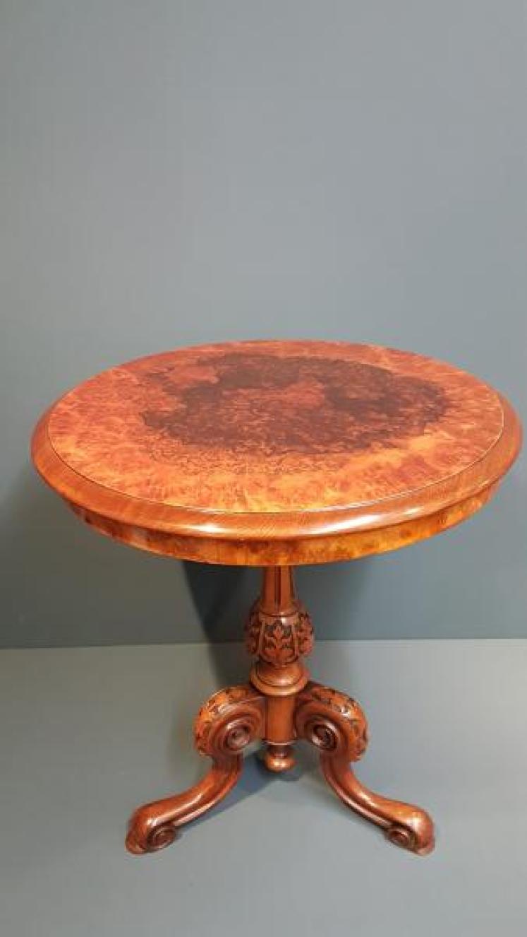 Victorian Burr Walnut Lamp Table - Image 1