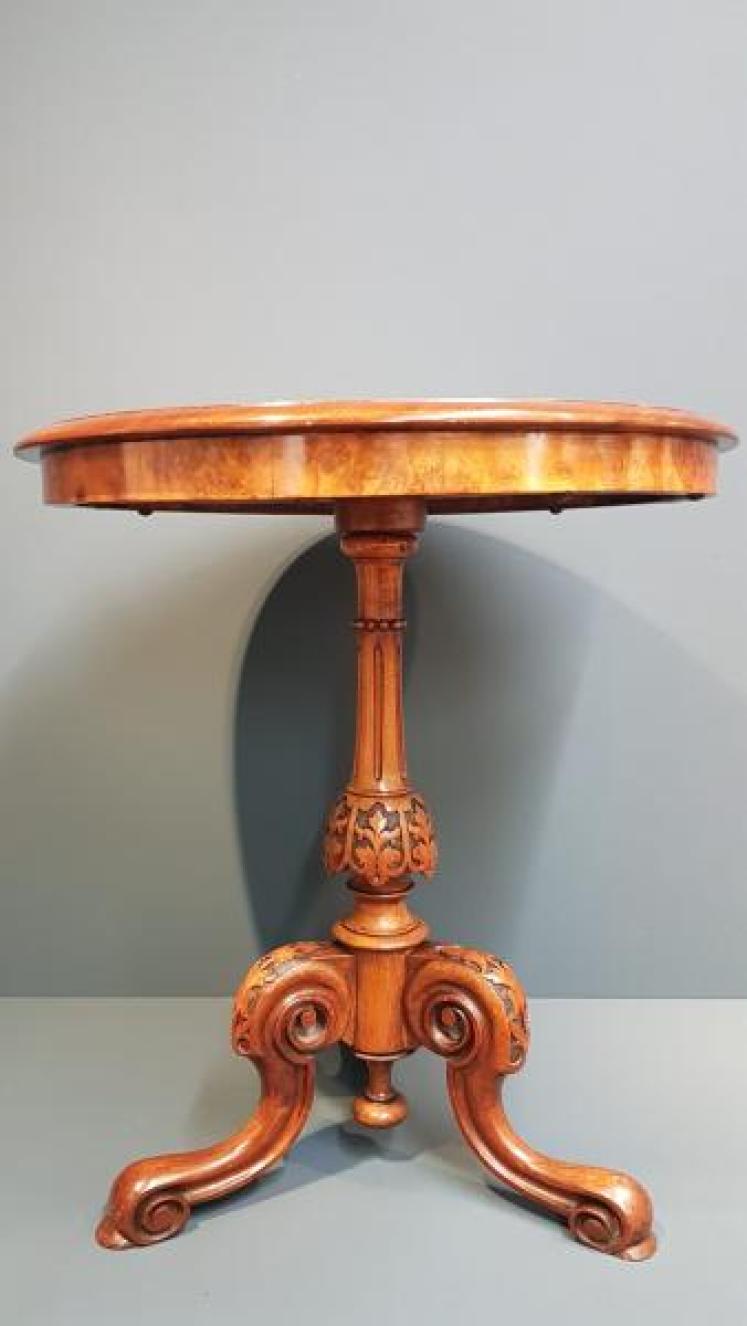 Victorian Burr Walnut Lamp Table - Image 2