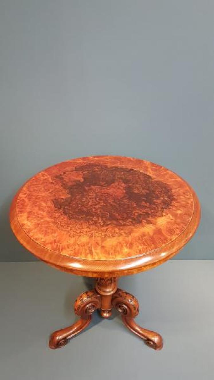 Victorian Burr Walnut Lamp Table - Image 6