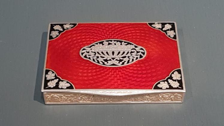 Outstanding Engine Turned Enamel Card Case - Image 1