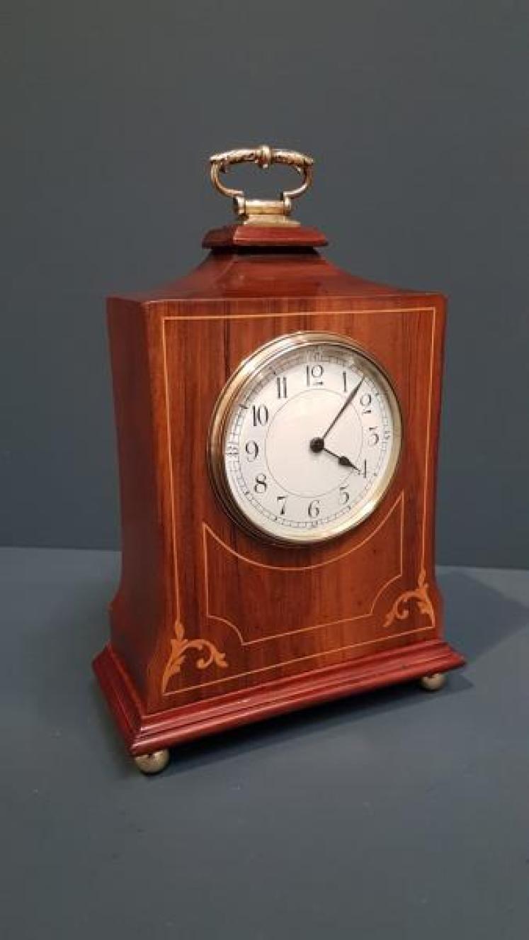 Fine Quality Edwardian Inlaid Mantel Clock - Image 2