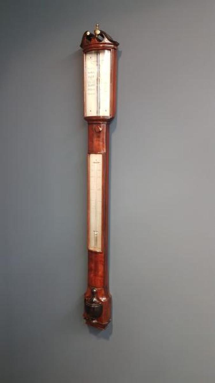 Fine Quality Regency Bow Front Stick Barometer - Image 7
