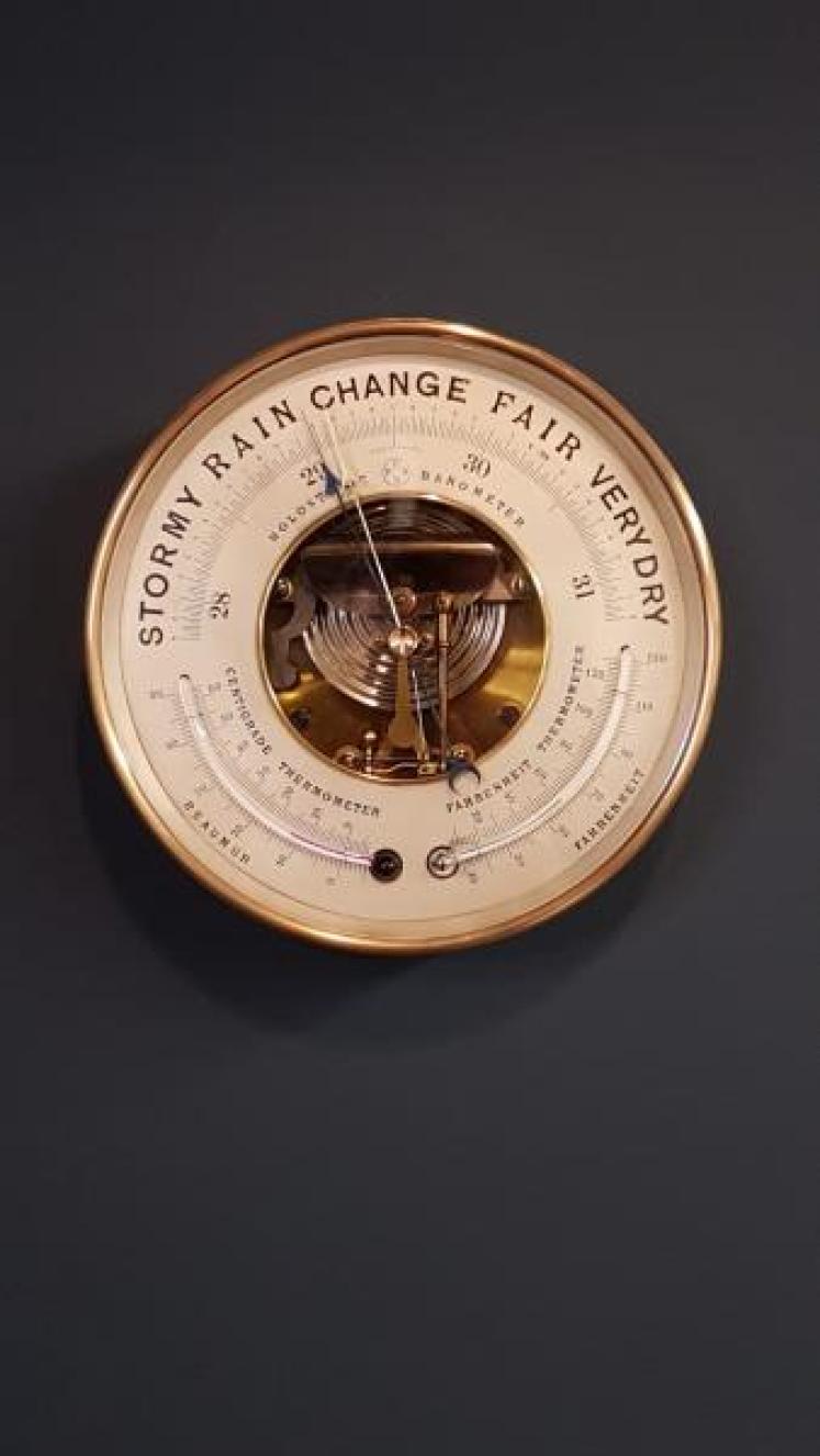 Twin Thermometer Skeletonised Marine Barometer - Image 1
