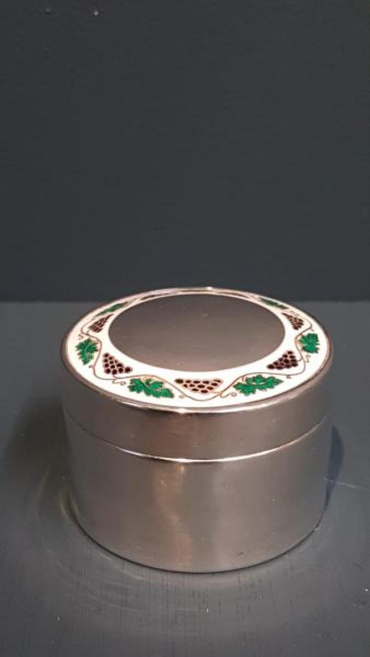 Edwardian Silver and Enamel Table Jar - Image 1