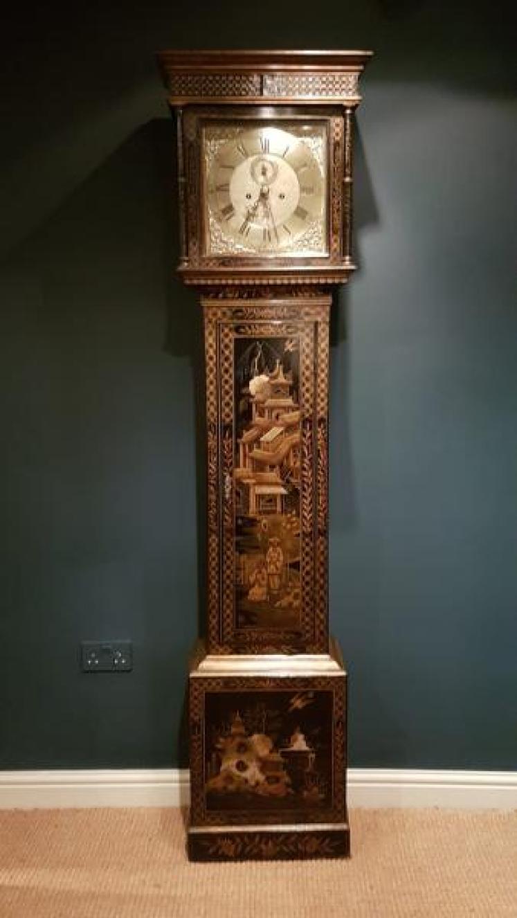 George III Chinoiserie Cased 8 Day Longcase Clock by Thomas Bullock - Image 1
