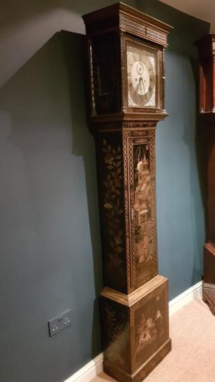 George III Chinoiserie Cased 8 Day Longcase Clock by Thomas Bullock - Image 2