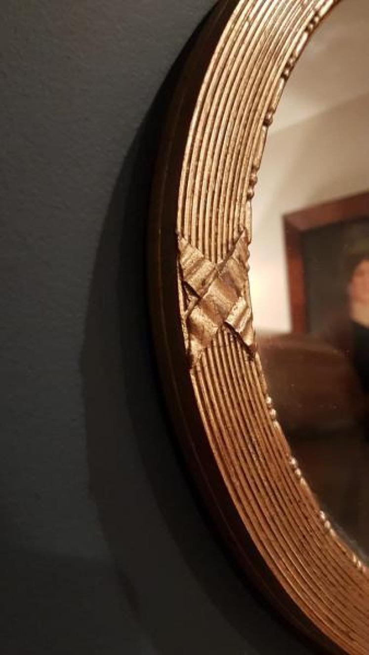 Edwardian Timber Gilt Oval Mirror  - Image 2