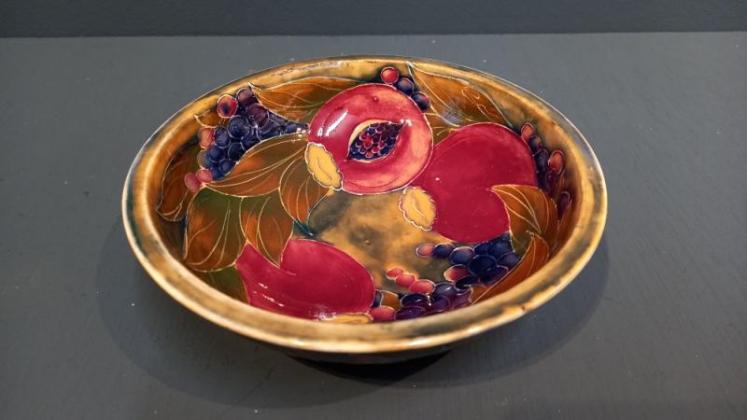 Early Moorcroft Pomegranate on Ochre Bowl - Image 1