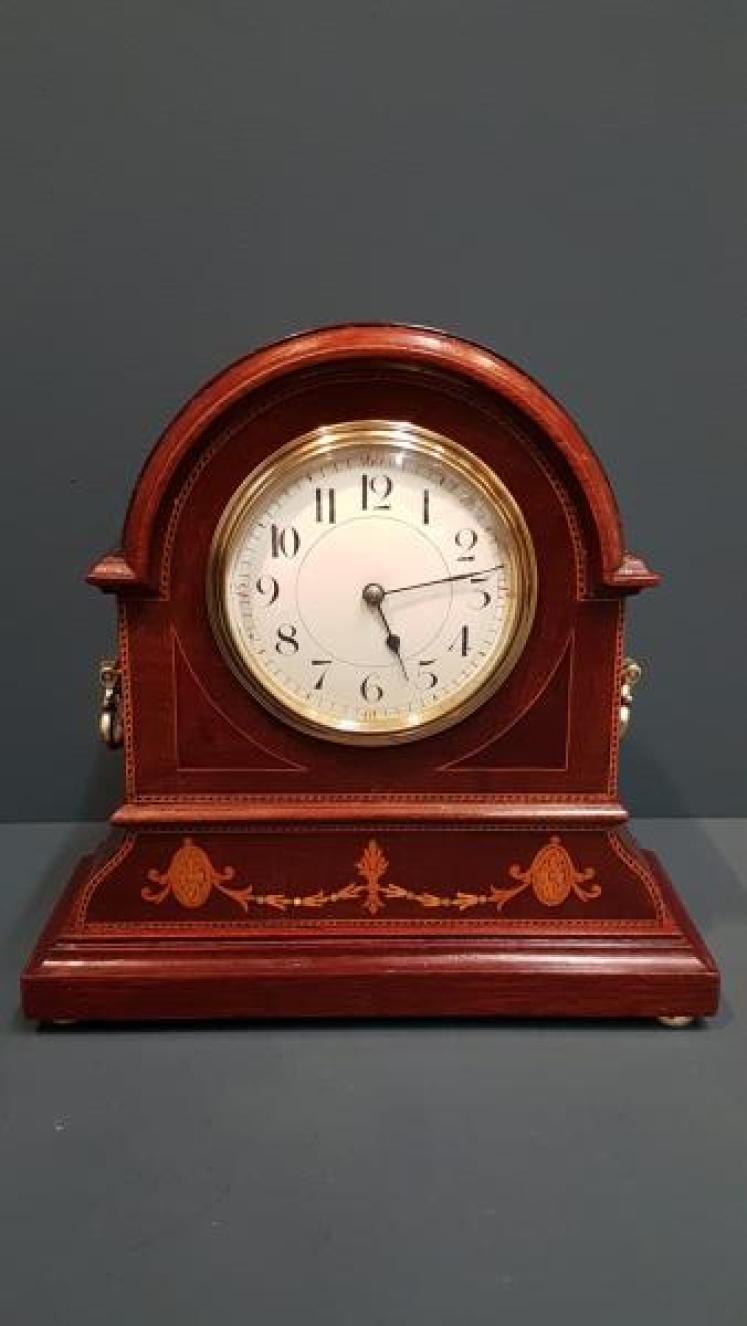 Edwardian Inlaid Mahogany Mantel Clock - Image 1