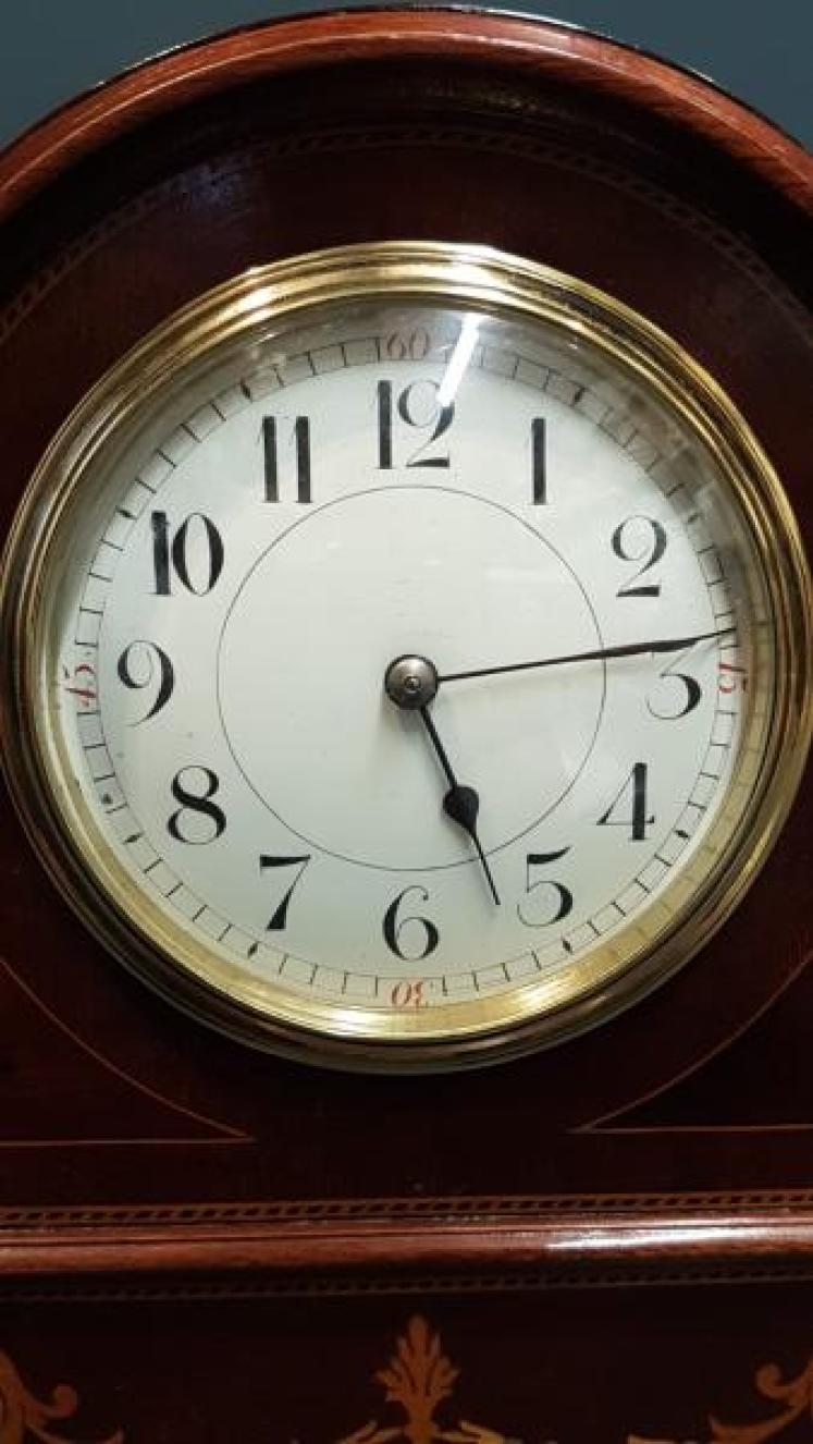 Edwardian Inlaid Mahogany Mantel Clock - Image 4
