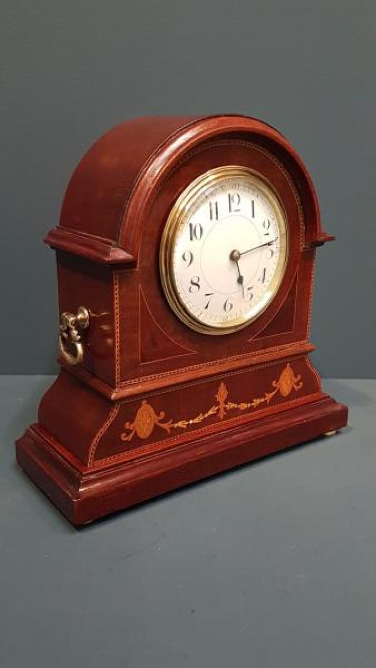 Edwardian Inlaid Mahogany Mantel Clock - Image 6