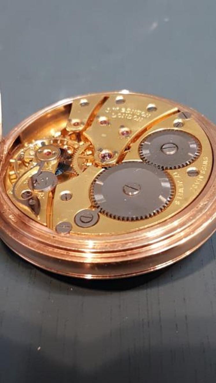 Benson Half Hunter 9ct Gold Pocket Watch - Image 5