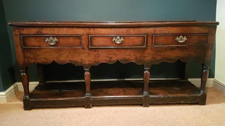 Outstanding George II Oak Open Pot Board Dresser - Image 1