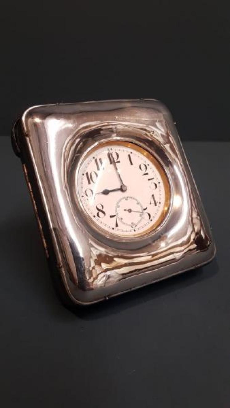 Edwardian Chester Silver Pocket Watch and Stand - Image 1