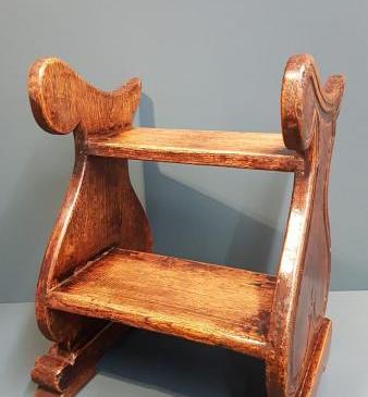Set of Victorian Oak Library Steps