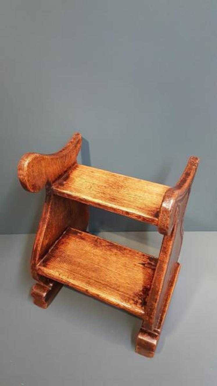 Set of Victorian Oak Library Steps - Image 2