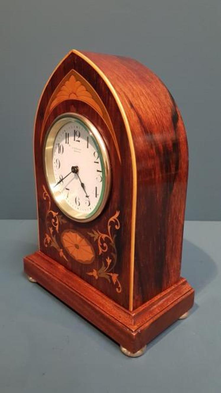 Edwardian Inlaid Rosewood Mantel Clock - Image 3