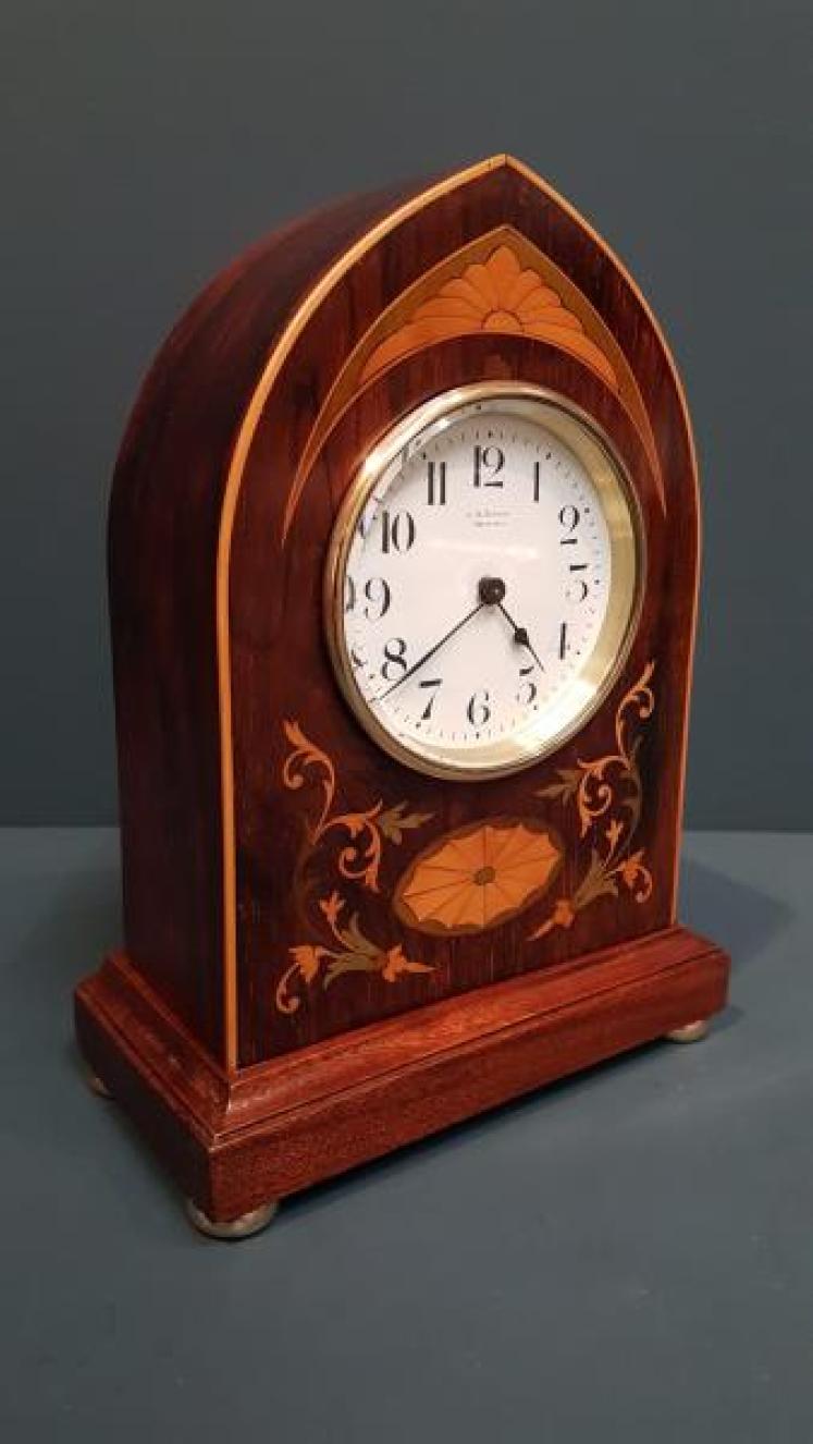 Edwardian Inlaid Rosewood Mantel Clock - Image 6