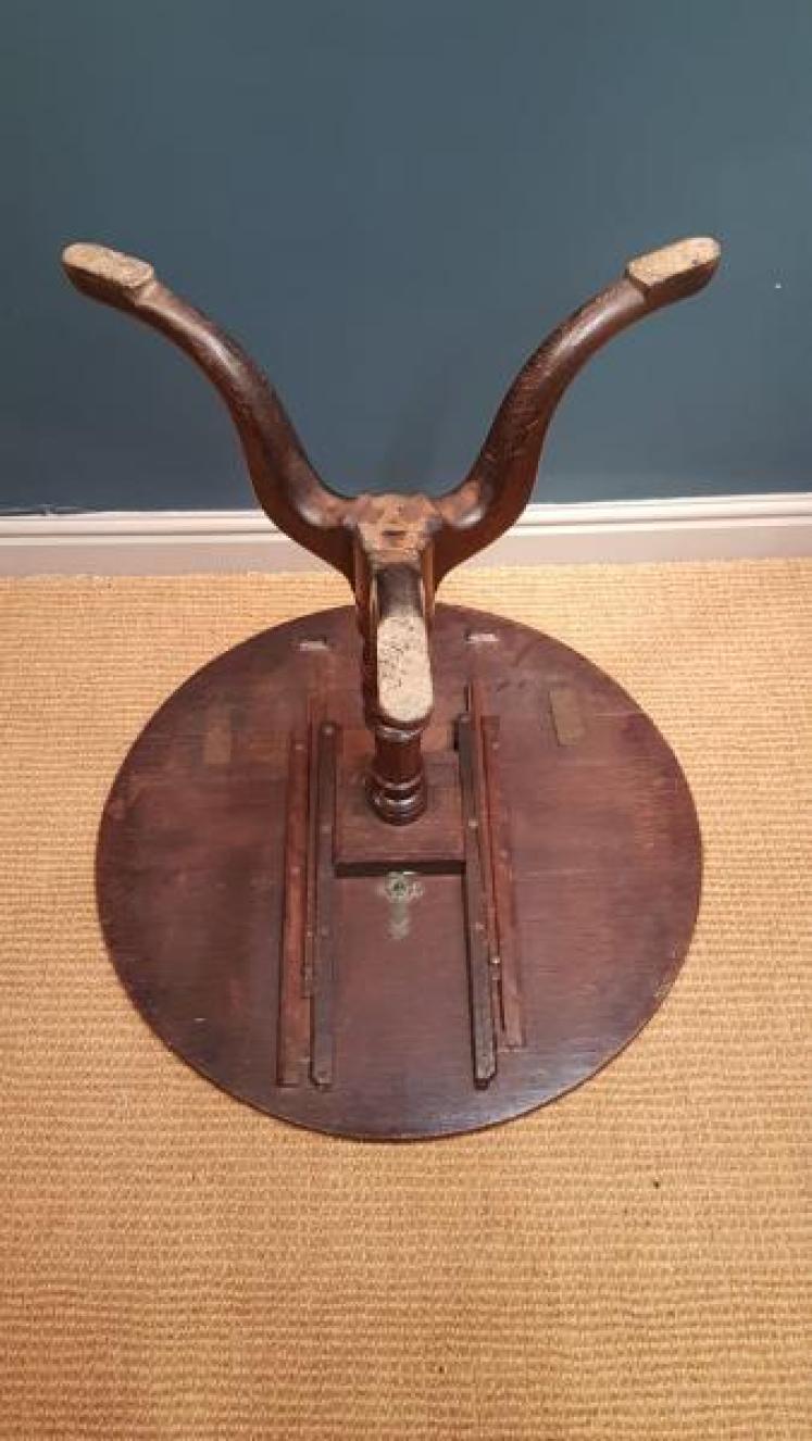 Unusual George III Oak Snap Top Table with Drop Leaf - Image 4