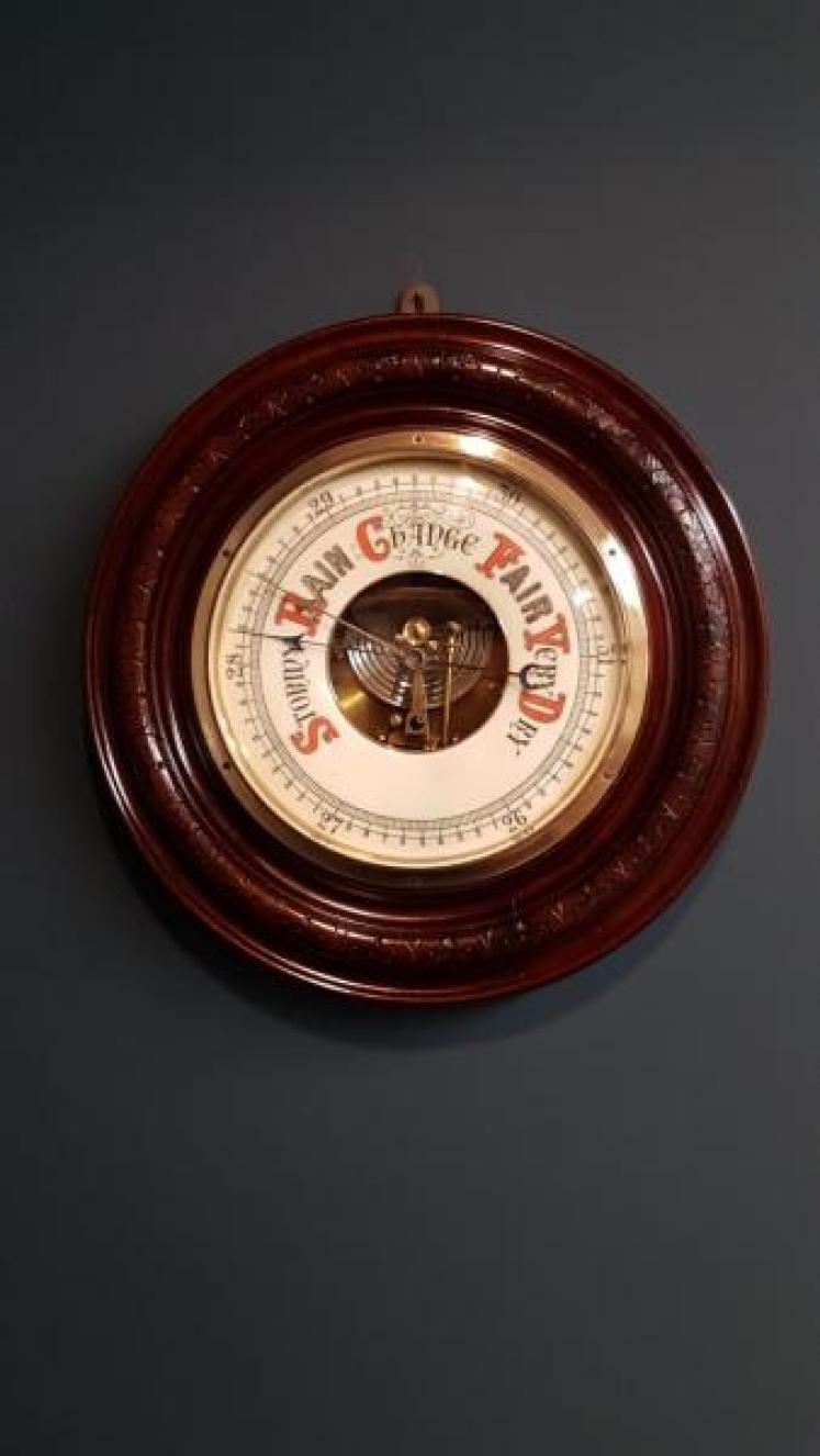 Large Aneroid Wheel Barometer - Image 6