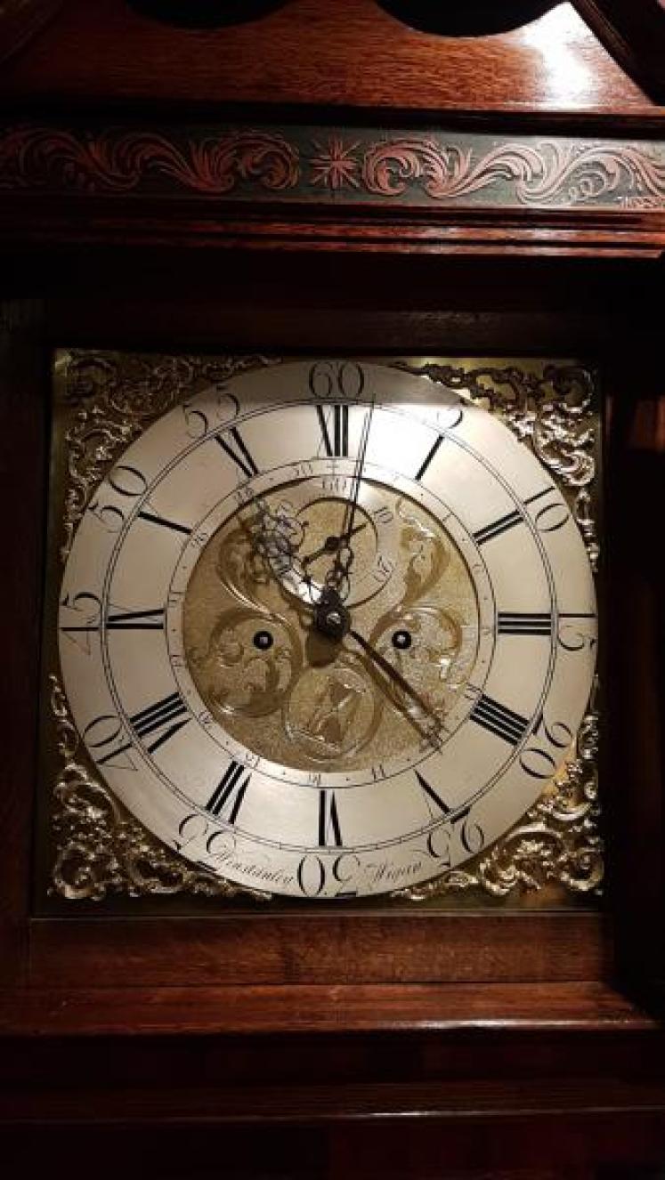 Fine Quality George III Oak 8 Day Brass Dial Longcase Clock - Image 2