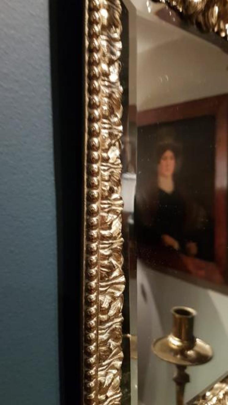 Victorian Gilt Brass Mirror Back Wall Sconce - Image 5