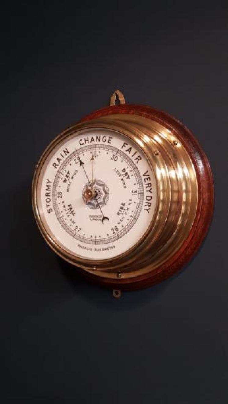 Victorian Brass Ships Bulkhead Barometer - Image 1