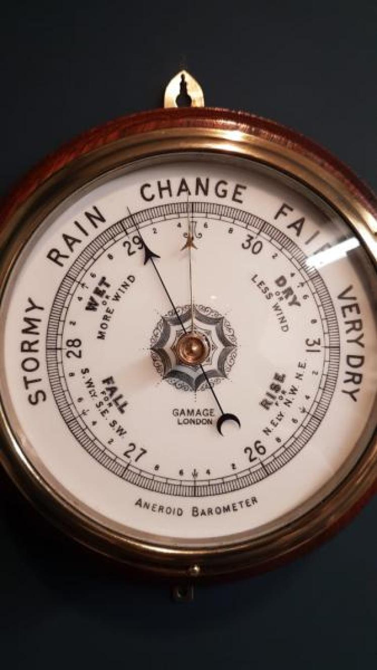 Victorian Brass Ships Bulkhead Barometer - Image 2