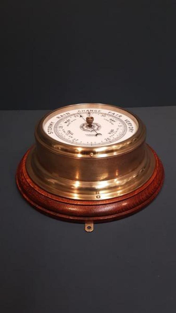Victorian Brass Ships Bulkhead Barometer - Image 6