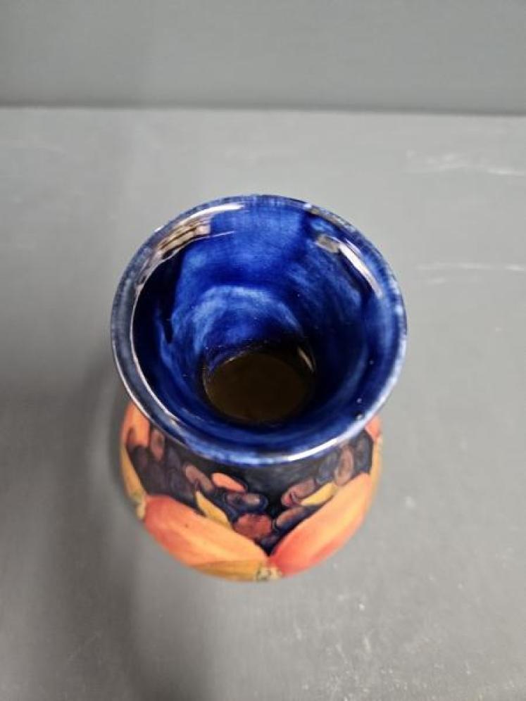 Early Moorcroft Pomegranate on Blue Ground Vase - Image 3