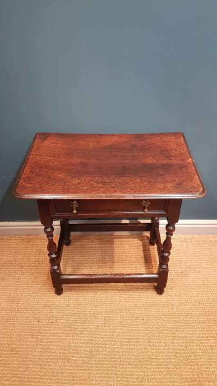 George II Oak Single Drawer Side Table - Image 7