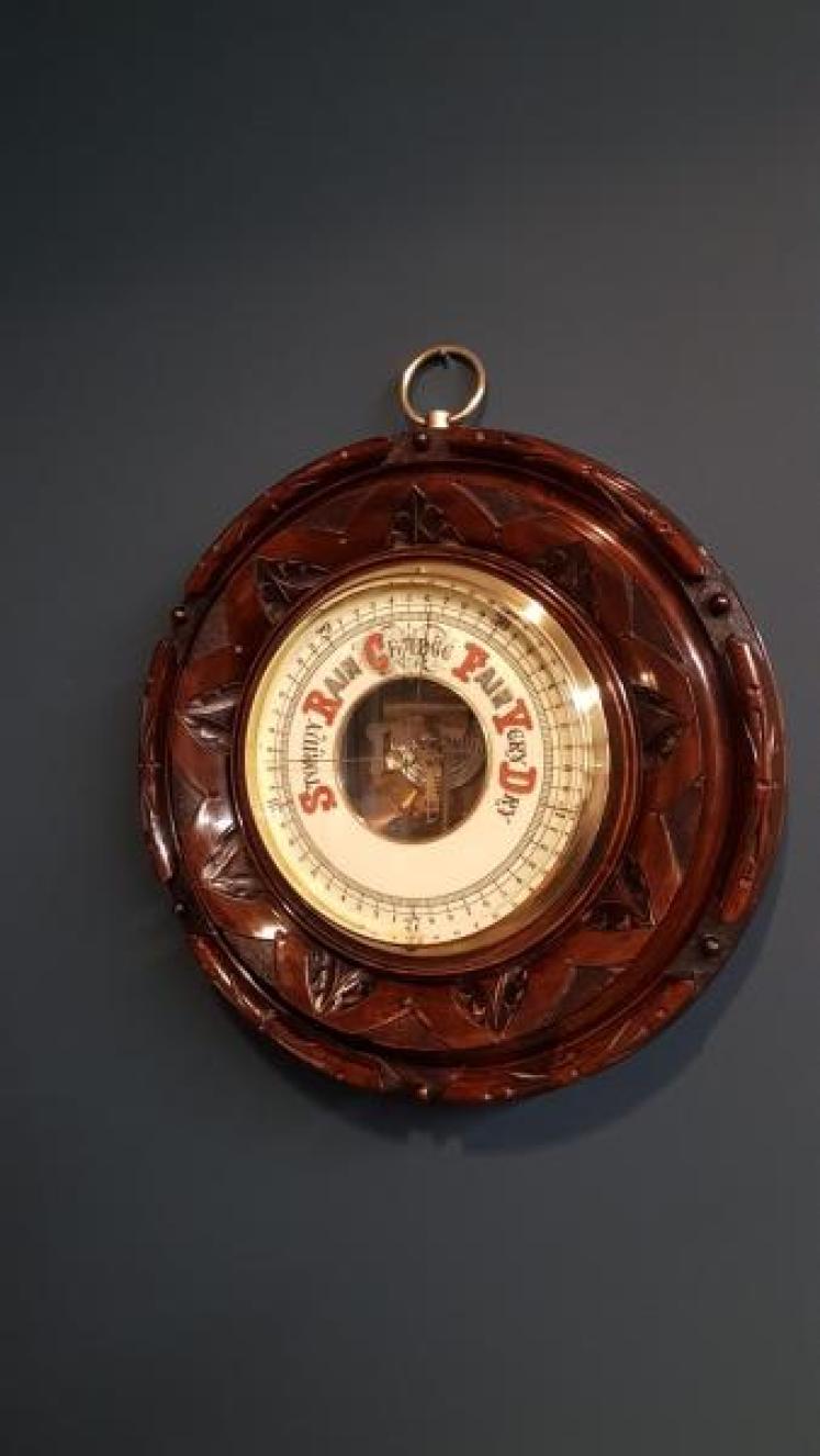 Victorian Walnut 12" Skeletonised Barometer - Image 2