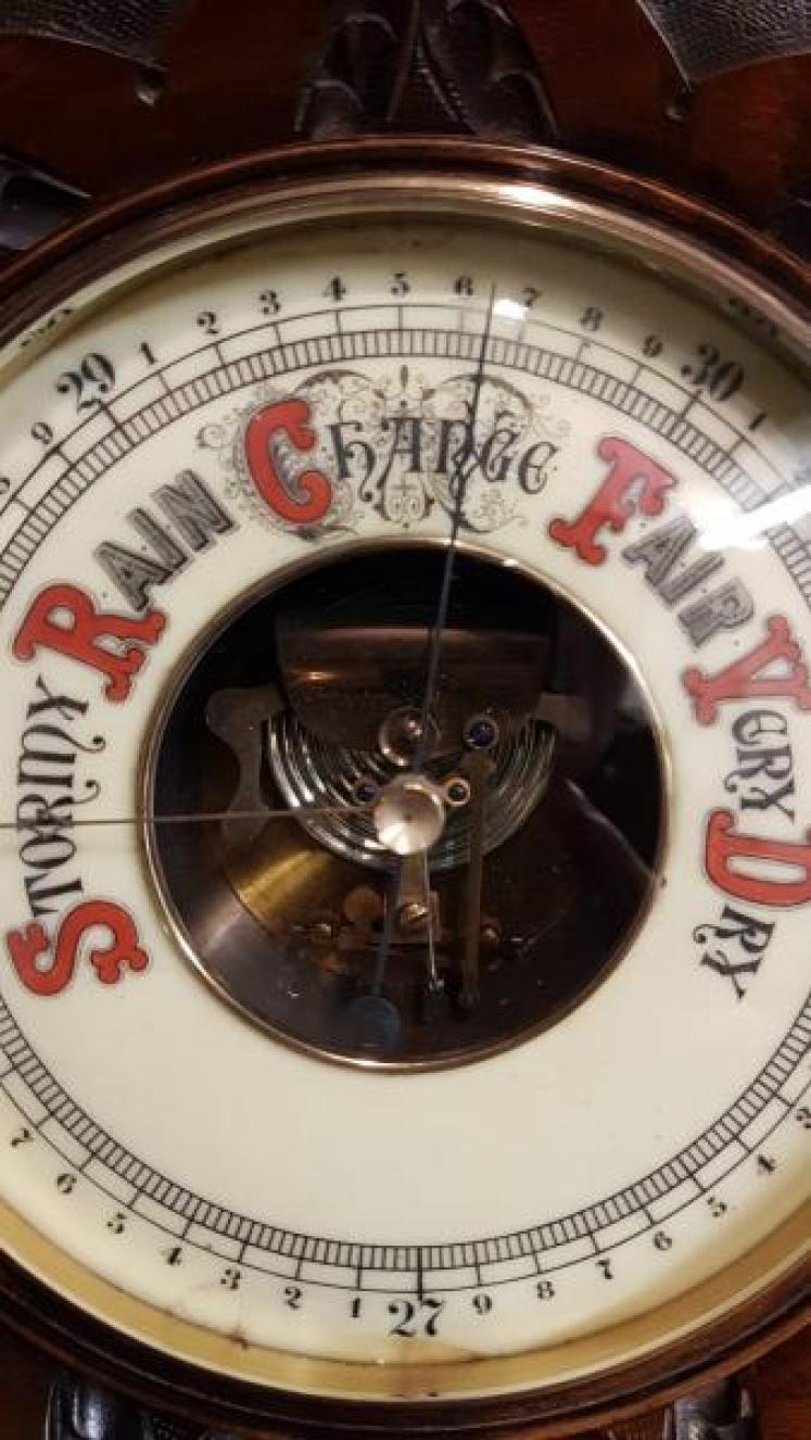 Victorian Walnut 12" Skeletonised Barometer - Image 5