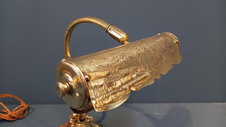 Victorian Cast Brass Adjustable Desk Lamp - Image 2