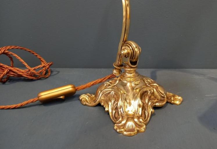 Victorian Cast Brass Adjustable Desk Lamp - Image 3