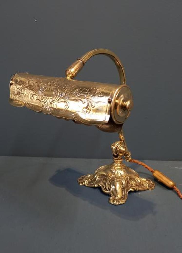 Victorian Cast Brass Adjustable Desk Lamp - Image 7