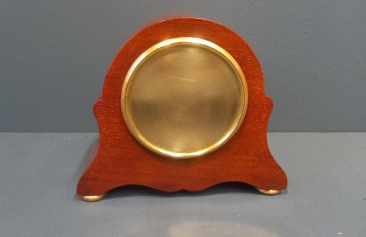 Small Edwardian Fruitwood Inlaid Mantel Clock - Image 5