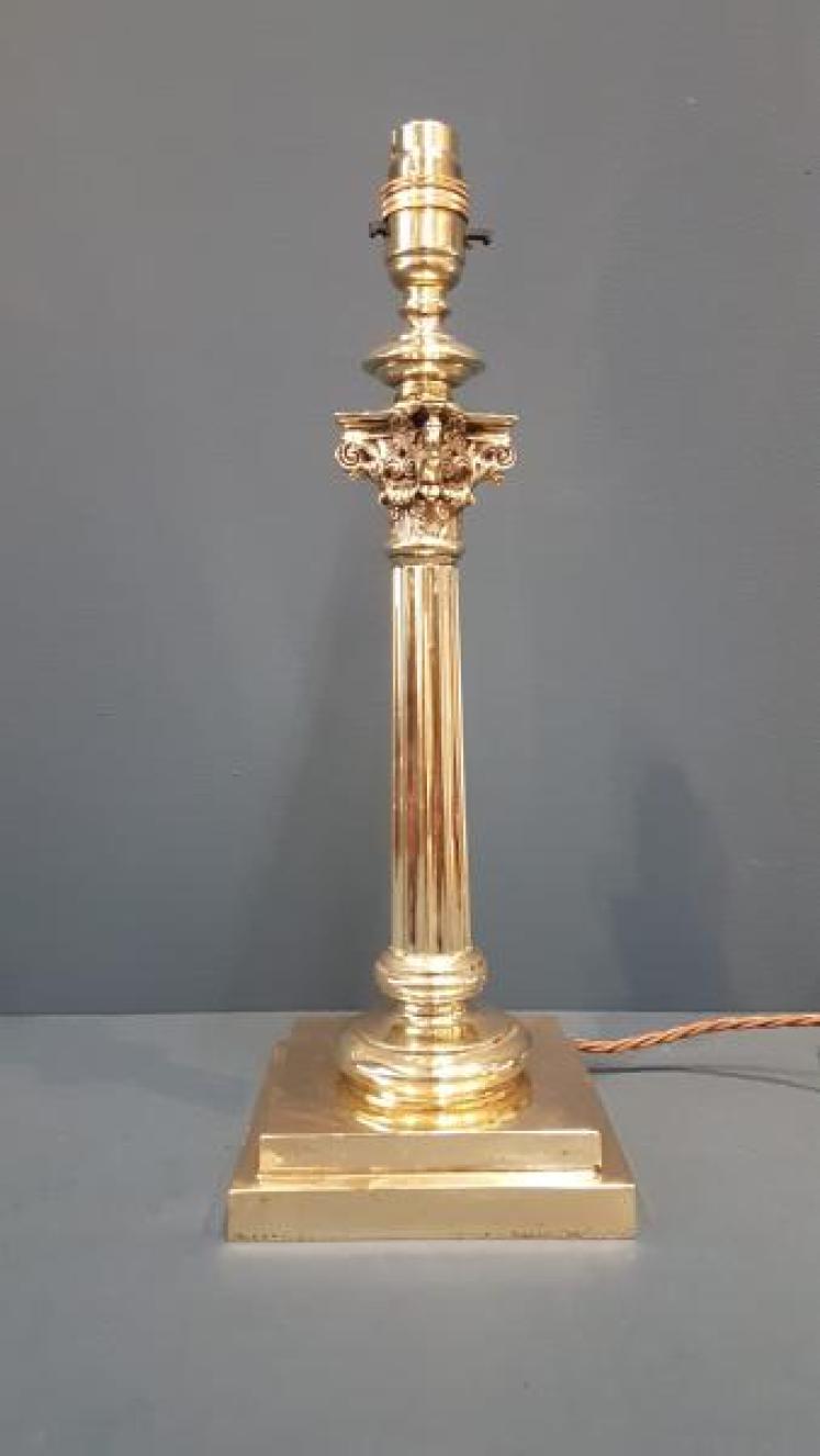 Edwardian Brass Table Lamp - Image 1