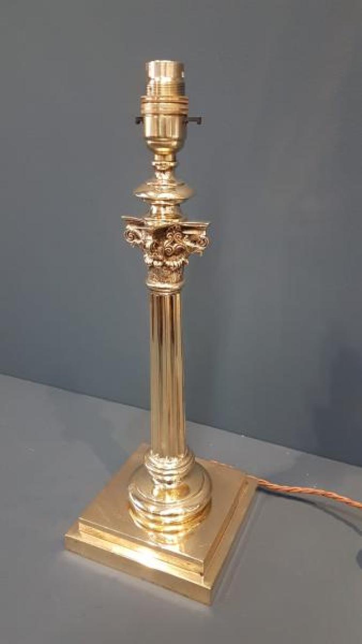 Edwardian Brass Table Lamp - Image 6