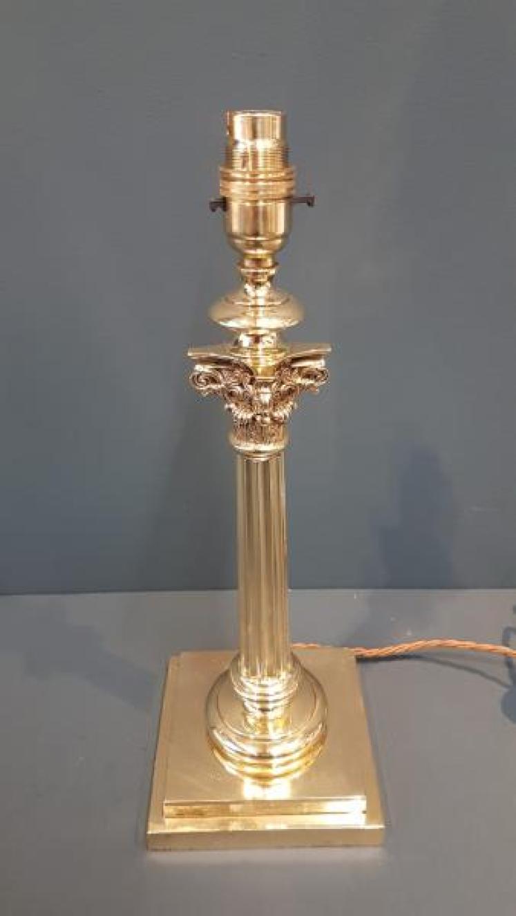 Edwardian Brass Table Lamp - Image 7