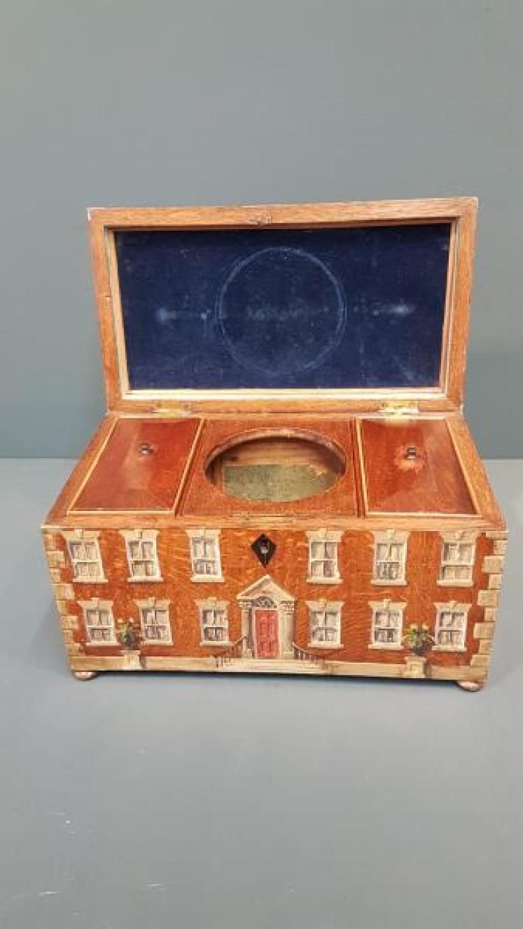 George III Oak Tea Caddy - Image 6