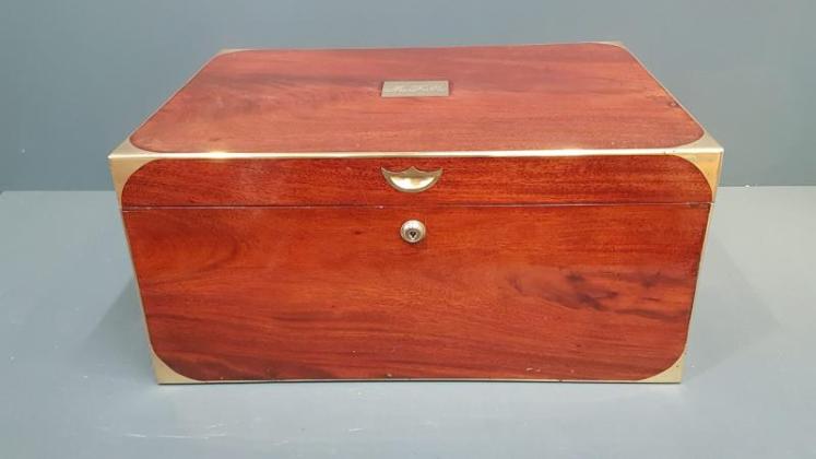 Early Victorian Brass Bound Mahogany Deeds Box - Image 1