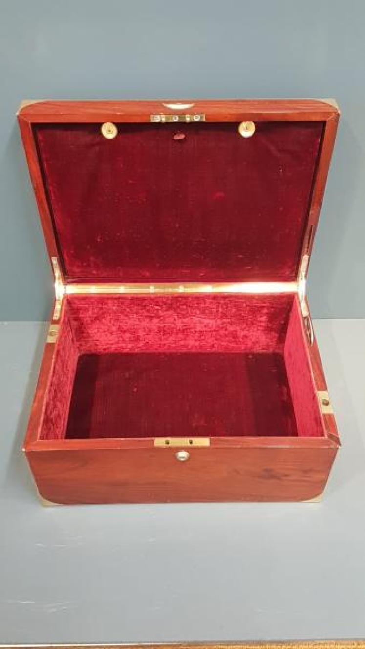 Early Victorian Brass Bound Mahogany Deeds Box - Image 2