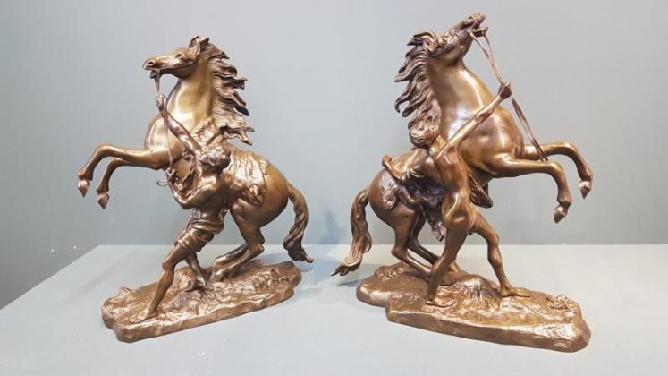 Pair of Victorian Bronze Marley Horses - Image 1