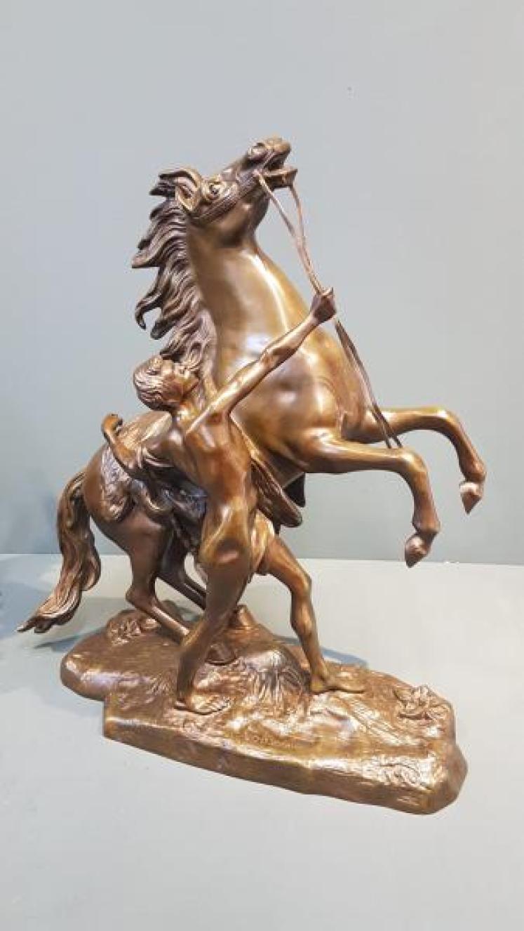Pair of Victorian Bronze Marley Horses - Image 2