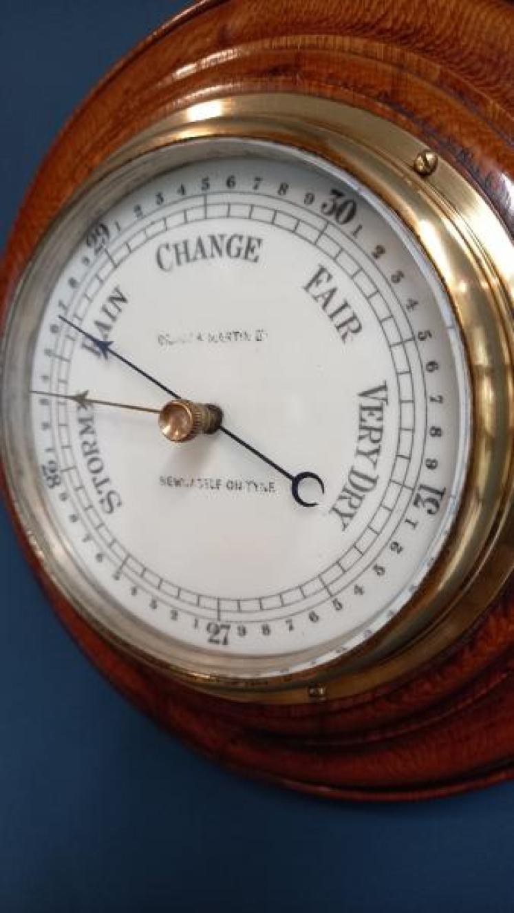Victorian Polished Oak Newcastle Barometer - Image 4