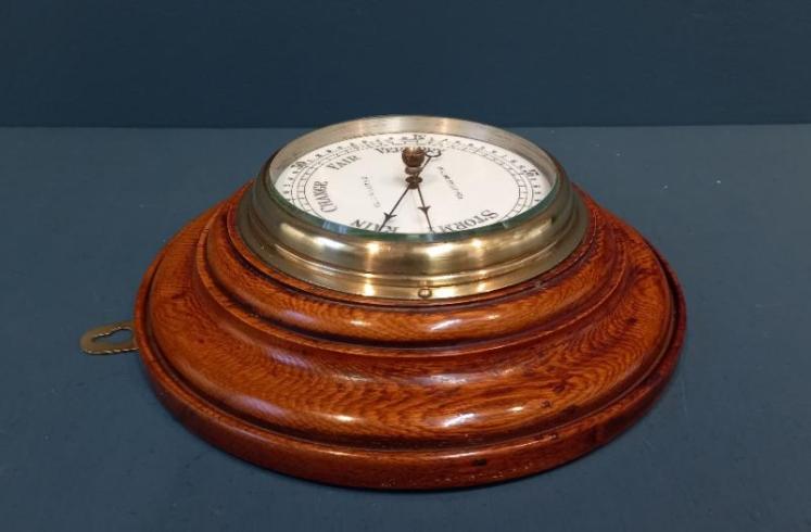 Victorian Polished Oak Newcastle Barometer - Image 6