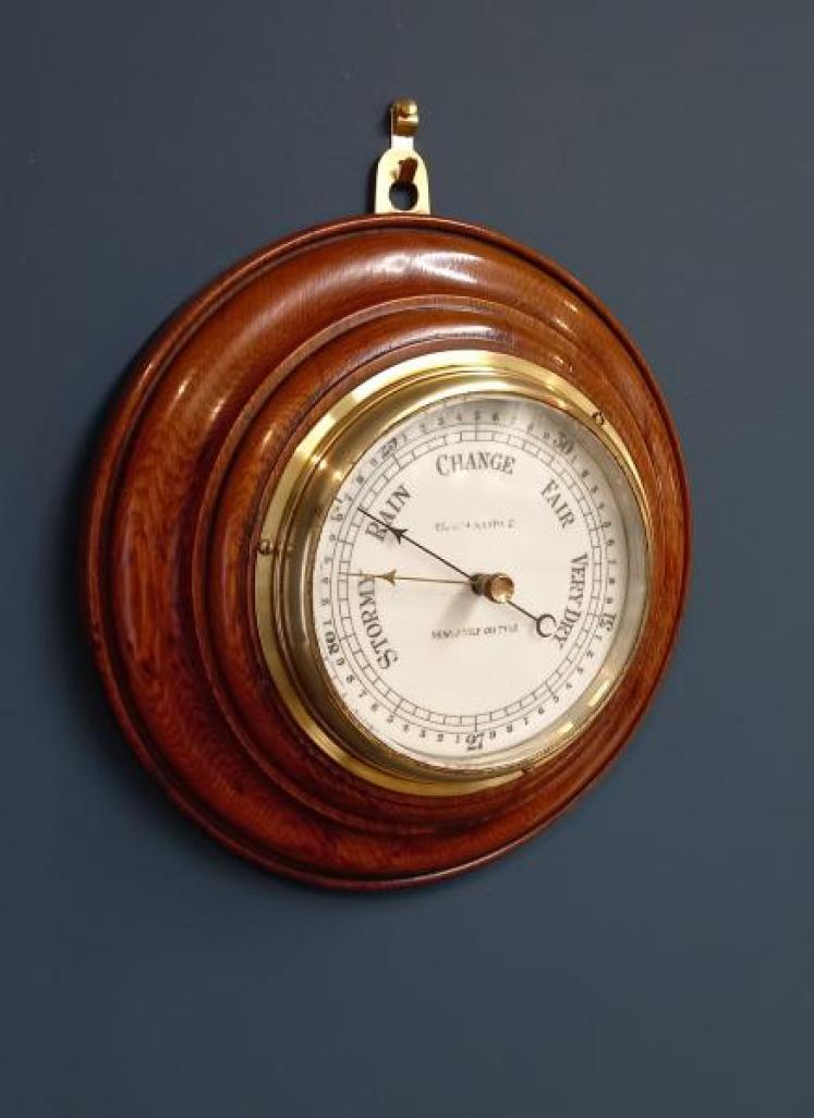 Victorian Polished Oak Newcastle Barometer - Image 7