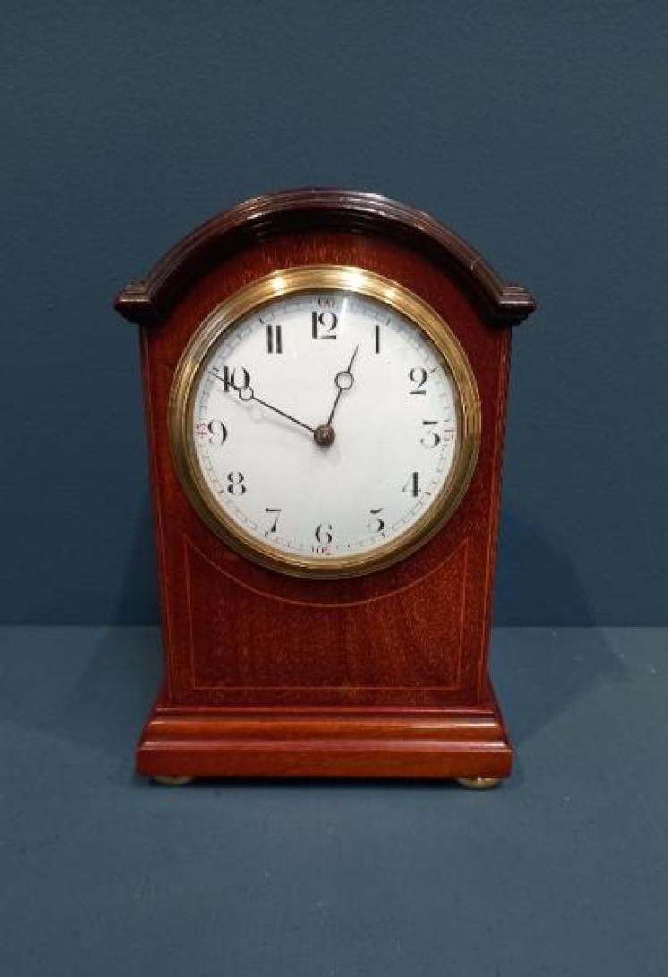 Edwardian Satinwood Banded Mantel Clock - Image 1