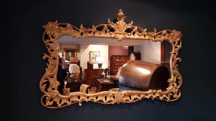Stylish Timber Gilt Over Mantel Mirror - Image 1